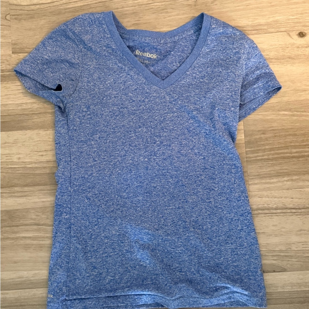Reebok Heathered Blue Crew Neck Tee